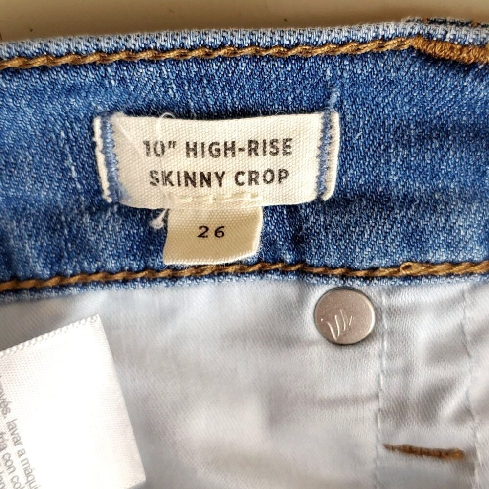Madewell Blue Denim Skinny Crop Jeans Womens Size 26 High Rise 28x25 - Picture 6 of 14